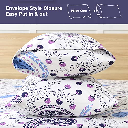 Jsd 6 Piece Purple Paisley Sheet Set King Size, Soft Printed Microfiber Sheets With 4 Pillowcases Deep Pocket #TOP2