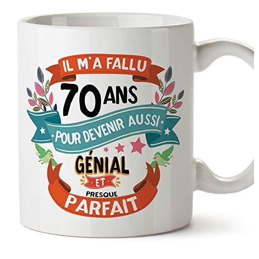 MUGFFINS Taza - Cumpleaños 70 (en francés)