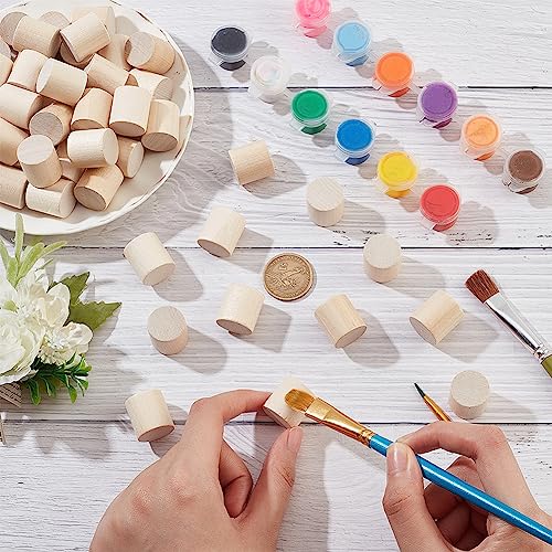 NBEADS 100 Pcs Wooden Craft Blocks Cylinders - Image 3