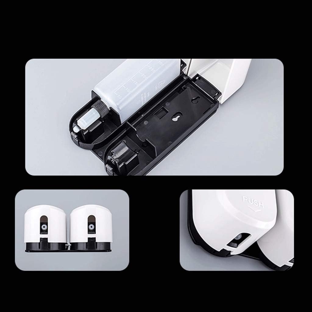 Countertop Soap Dispensers,2 Chamber Wall Mount,Manual Soap Pump Liquid Shampoo Shower Gel Lotion Dispenser Bathroom Kitchen Soap dispensers