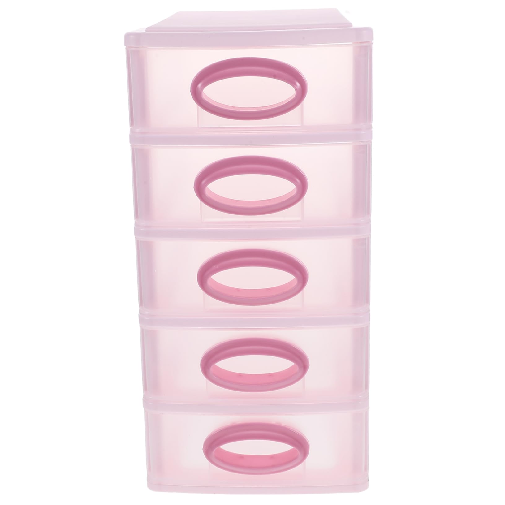 PLAFOPE Organizador de Escritorio en Pp 5 Cajones Diseño Simple Caja Almacenaje Maquillaje Rosa y Montaje Fácil para Maquillaje y Papelería para Oficina
