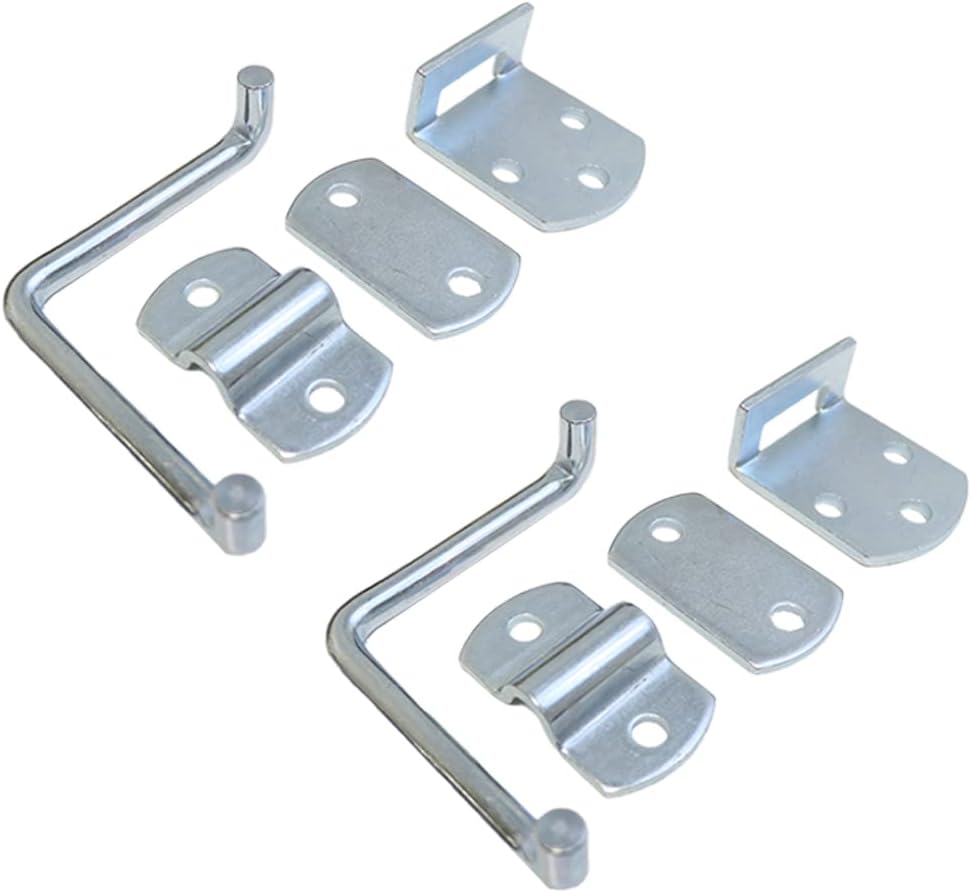 Boxer 4 Pack Straight Side Gate Latch Sets for Truck Stake Bed Latches Bracket Set for Utility Trailer, Stake Body Gates, Sheds, Wood, Trucks, & Trailers - Heavy Duty