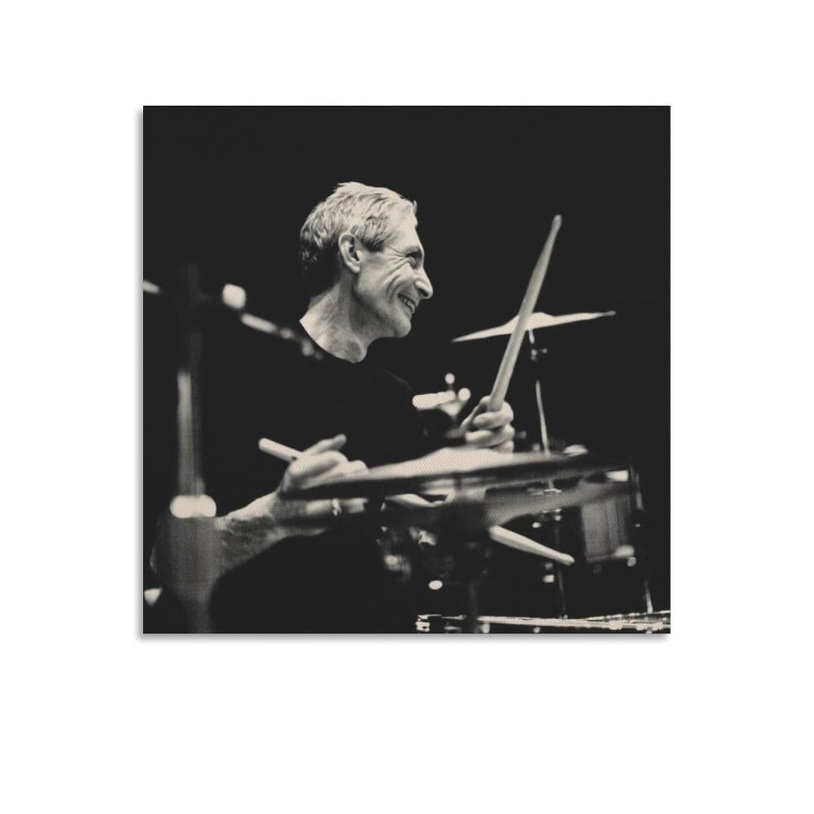 ASUIU Charlie Watts Canvas Poster Canvas Art Poster And Wall Art Picture Print Modern Family Decor Posters 12x12inch(30x30cm)