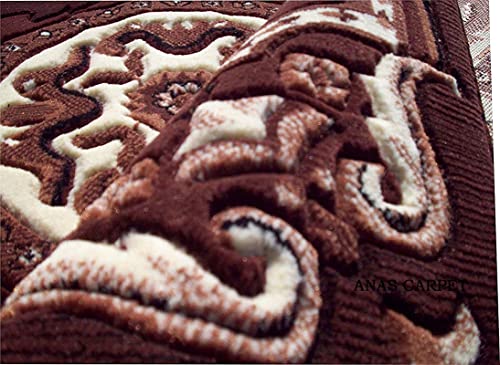 Image of Beautiful American Combination Floral Design Acrylic Touch Carpet for Living Room & Drawing Room with 1 Inch Thickness(180X240 Brown Colour) 6x8 Feet