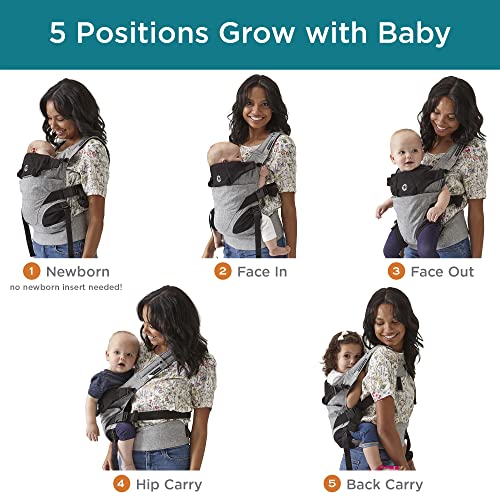 Contours Baby Carrier Newborn To Toddler | Journey 5 Position Convertible Easy-To-Use Baby Carrier With Pockets For Men And Women, Face In, Face Out, Front, Back & Hip (8-45 Lbs) - Graphite Gray #TOP2