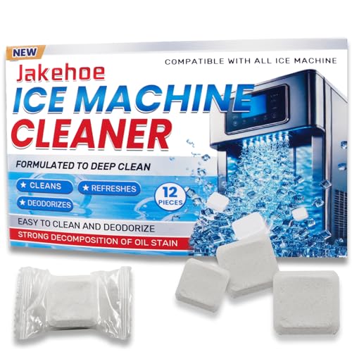 Limpiador para máquina de hielo (paquete de 12), compatible con Opal, limpiador para máquina de cubitos de hielo, pastillas de limpieza de alta eficiencia