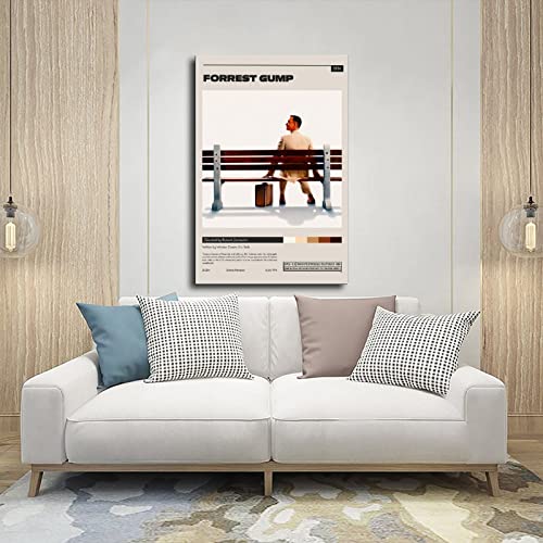 Shruan Forrest Gump Movie Classic Poster Canvas Poster Wall Art Decor Print Picture Paintings For Living Room Bedroom Decoration Unframe-Style 12X18Inch(30X45Cm) #TOP4