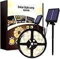 Solar LED Strip Lights Outdoor,Waterproof Flexible 10M 240LED Strip Rope Decorative Lights 8modes with Remote Control for Garden Pathway Home Wedding Party Christmas Decoration (Warm White)