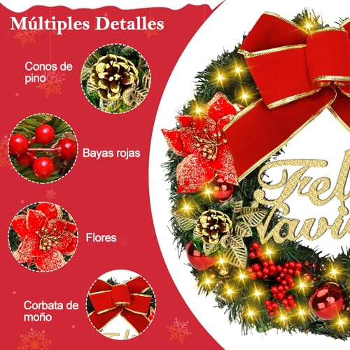 La mejor comparación de Adornos navideños para puerta comprados en linea. 3 Imagen adicional