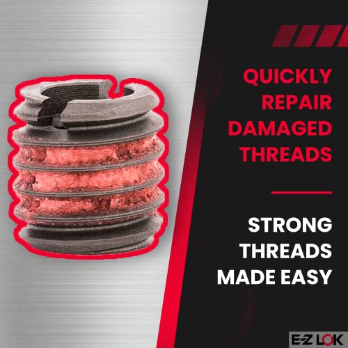 e-z lok threaded insert for metal 12l14 carbon steel thread inserts 14-20 internal threads 716-14 external threads 0437 length pack of 10