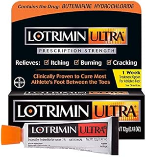 Lotrimin Ultra 1 Week Athlete's Foot Treatment, Prescription Strength Butenafine Hydrochloride 1%, Cures Most Athlete’s Foot Between Toes, Cream, 0.42 Ounce (12 Grams)