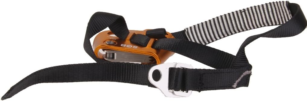 Heavy Duty Rock Climbing Foot Ascender for 8-13mm Rope | Left/Right Loop Mountaineering Gear | Versatile Rappelling Equipment for & Abseiling - Gold Fits Rignt Foot