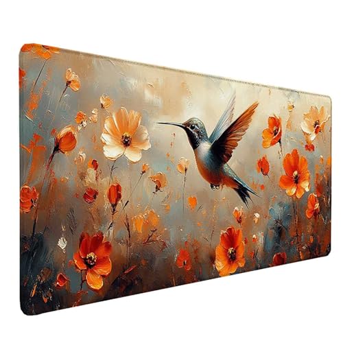 Tapis de souris original cadeau femme et homme grand format jaune 80x30 cm