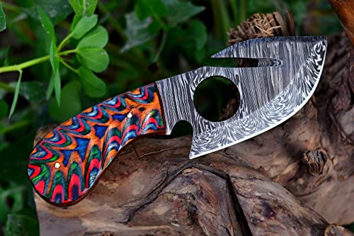 Ryoba RYOBA-SK Predator Hunters-Handmade Damascus Knife With Custom Sheath-Skinning Knife With Gut Hook thumb #2