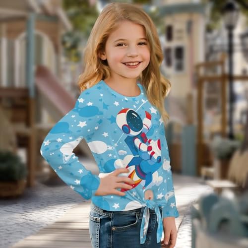 Girls Long Sleeve Tops Crew Neck Fall Shirts Relaxed Fit T-Shirt Cute Sweatshirts Size 5-12 Years3