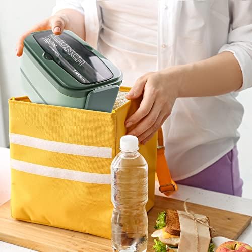 ibaye Bento Lunch Box for Adults Kids, 2 Layer Leak Proof Bento Box with Utensils, 1400ML Salad Box with Compartments, Lunchbox for Office School Salad Sandwich Picnic(Green)