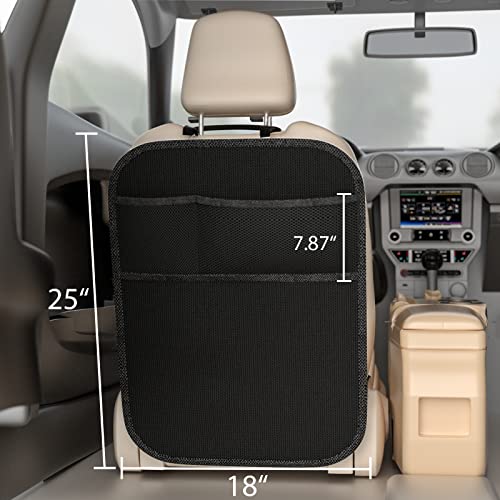 2 Pack Car Kick Mats For Kids, Back Seat Protector With Organizer, Protect From Dirt, Mud, Universal Fit Automotive Interior Protectors, 2 Reinforced Mesh Storage Pockets, Premium Oxford Fabric #TOP3