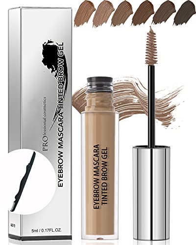 Mascara liquide résistant à l'eau, longue durée, résistant aux taches pour sourcils, mascara, gel teinté pour sourcils, mascara, renforcement du volume, avec blaireau de rasage - 03 marron