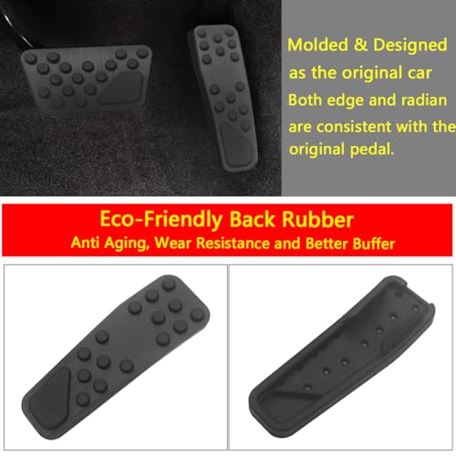 Image of Black Foot Brake Gas Pedal Cover Compatible for Dodge Chrysler