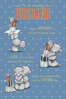 Me To You HUSBAND Poem Birthday Bear Birthday Card