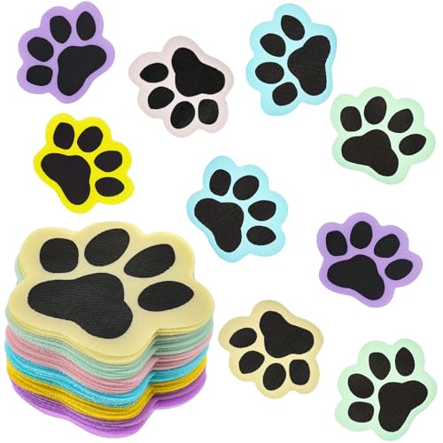 Outus 36 Pcs Paw Carpet Marker Spots 5'' Paw Carpet Dots Line up Spot for Classroom Floor, Marker for Teacher Supplies Classroom Rug School Decoration (Macaron Color)