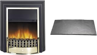 Dimplex Cheriton Freestanding Optiflame Electric Fire, Traditional Fireplace Suite, Imitation Burner Stove with LED Flames & Hearth Pad HPD001, Black