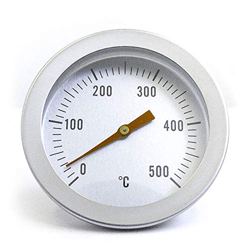 Giemme Spoleto Termómetro INOX 500 °C para Horno fijación con Tornillo