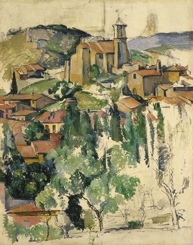 Tableau Cézanne le Village de Gardanne décoration murale toile 60x90cm