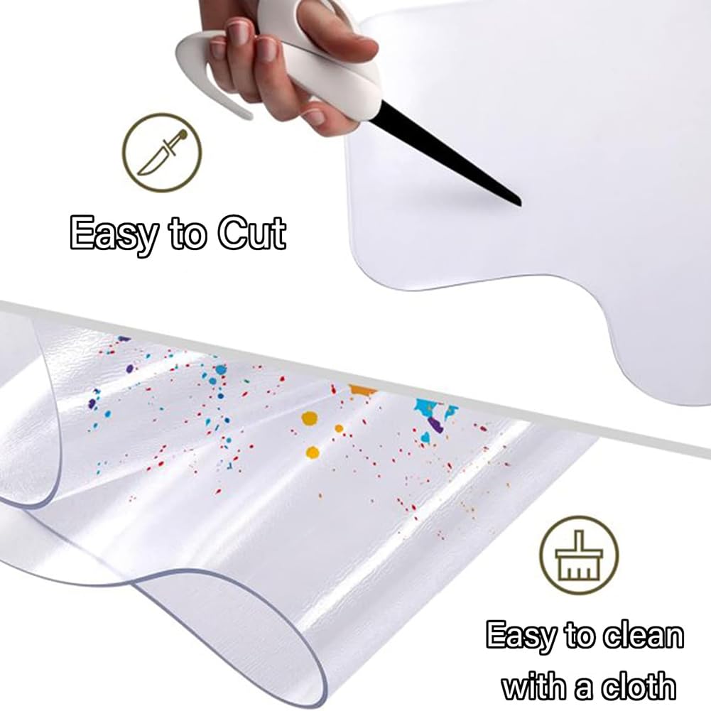 2 Mm Dicker Transparenter Hartbodenschutz, Runde Home Office Stuhl Matte Für Hartholz/Fliesen, Nicht Ausgelöste Schreibtisch Holzböden Teppichschutz,70cm(27.55in)