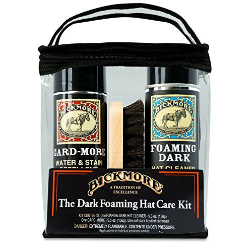 Bickmore Foaming Dark Hat Cleaner Kit - Remove Dirt Dust Fingerprints & Sweat Stains - Great for Fur - Felt Cowboy Hats Baseball Hats Fedoras Sun Hats & More