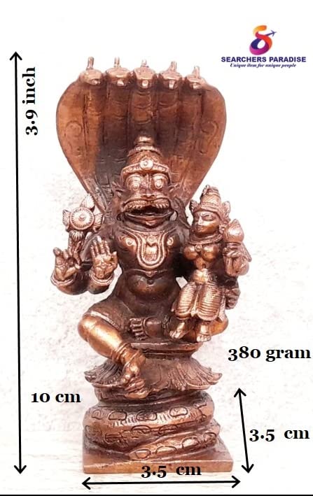 Image of Lakshmi Narasimha with Adishesha Murti Copper - 3.9 in