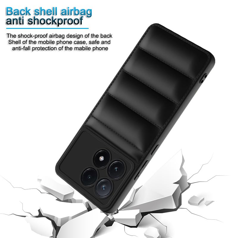 Image of Plus Puffer Case Camera Protection Flexible Back Cover for Poco X6 Pro 5G - Black