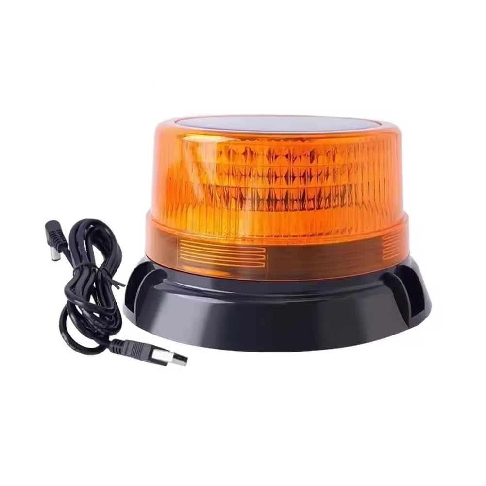 Baliza LED V16 solar recargable de 12-24V con luz rotativa de señalización P2E4