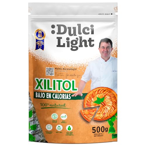 DulciLight Edulcorante Xilitol 500gr Zero | 100% Natural | Origen de Abedul de Finlandia | Sustituto del Azúcar | Ideal para cocina y repostería | Bajo en calorías y carbohidratos