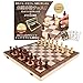 HT Sports チェス ボード 盤 駒 セット 木製 折りたたみ式 国際チェス 磁気 マグネット 便利収納 ポータブル 持ち運び Lサイズ