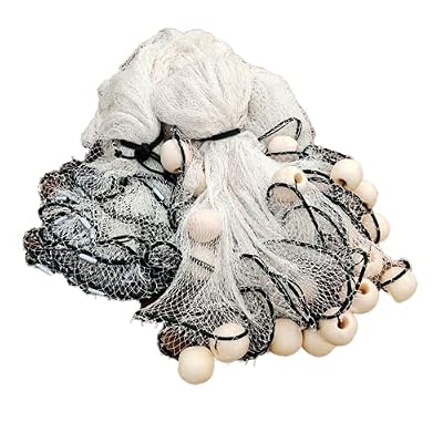 Fishing Drag Net Nylon Hand Made Durable Fish Pond Fishing Net Trawl Fishing Gill Nets Fishing Equipment Mesh Size 1.18 inch, Height 6.5-16.4FT,