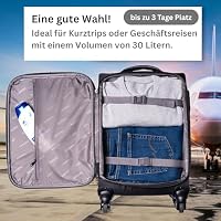 NOWI Sevilla Weichschalen Trolley M – Leichter Stoff Koffer 30L mit 4 Rollen & Zahlenschloss | Handgepäck Koffer für Damen & Herren (Schwarz-Rot, M) – Ansicht 3