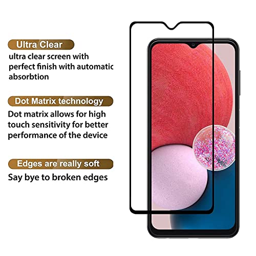 Image of Screen Protector for Samsung Galaxy A13 4G (Black) Tempered Glass Edge-to-Edge 6D Screen Guard with Installation Kit