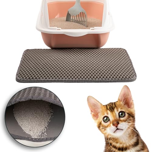 LINUMA® Katzenstreu Matte grau 45cm x 30cm, Katzenklo Matte, Katzenmatte Katzenklo, Katzenmatte, Matte Katzenklo, Katzenteppi