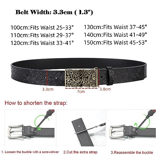 Ladies' Vintage Belt-Genuine Leather,Adjustable Sizing,Timeless Design for Dresses,Skirts,and Jeans, Retro Elegance2