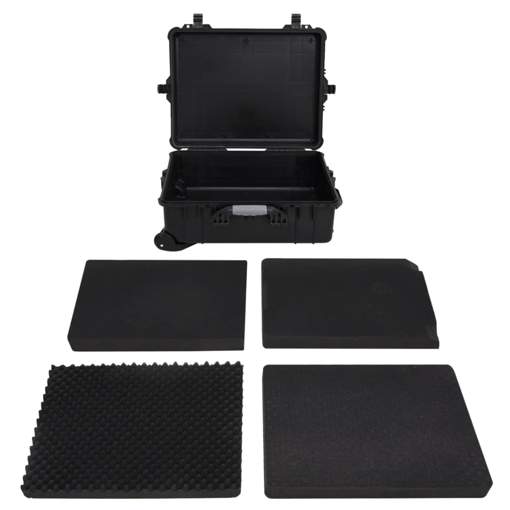 VidaXL Valigetta Da Volo Rigida Con Ruote Nera: 63x50x23 Cm – PP E ABS Con Schiuma Interna - 4