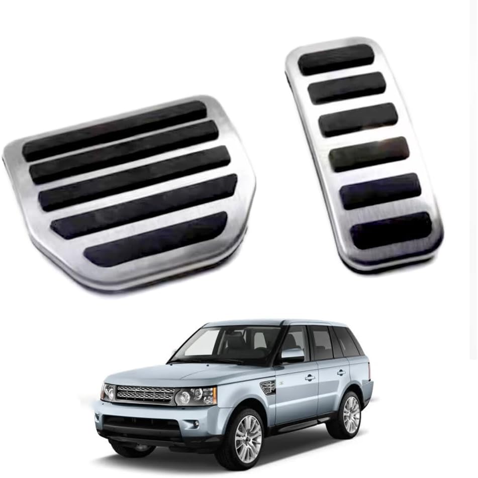 Car Pedal Covers for Land Rover Range Rover Sport 2006 2007 2008 2009 2010-2013, Auto Aluminum Gas Pedal Covers Accessories Replacement, Non-Slip Accelerator Brake Foot Rest Pedals(Set of 2)