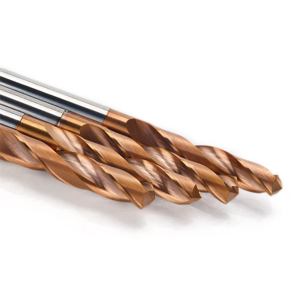 Punta elicoidale da 65 gradi 1.0-9.0mm Punte da trapano in metallo duro integrale per utensili di perforazione in metallo duro 3D Matkap intero in acciaio al tungsteno, 1,3 mm, 5 pezzi