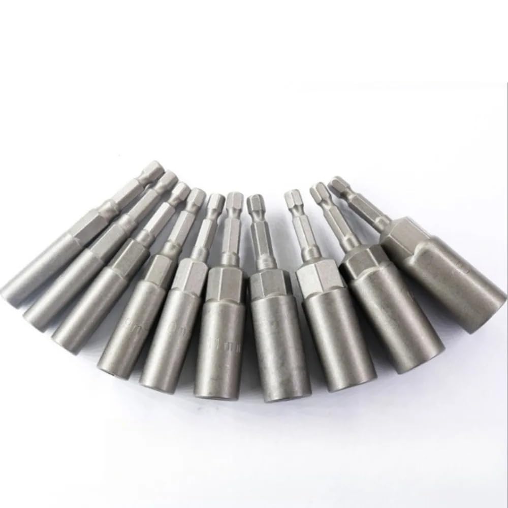 5.5-19mm 80mm Deepen Nut Driver Drill Bit Set 6.35mm Hex Shank Impact Socket Adapter for Power Tools(2pc 5.5mm)