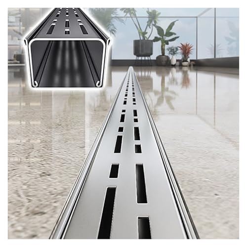 Slimline - Canal de drenaje de acero inoxidable con rejilla extraíble para soluciones de drenaje de patio, acera y garaje