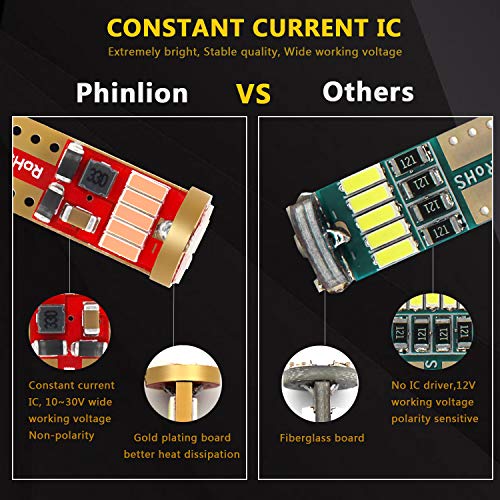 Phinlion 194 Led Bulb Super Bright Purple Pink 4014 Chipsets Wedge 168 2825 175 T10 Led Replacement Bulbs For Car Interior Dome Map Reading Door Courtesy Trunk License Plate Lights #TOP2