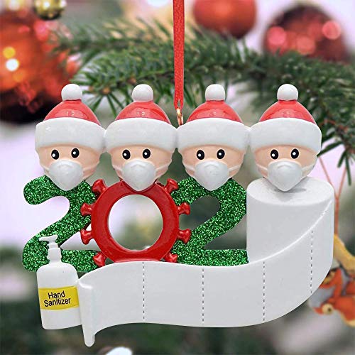 Christmas 2020 Hanging Ornaments, Covid-themed Personalized Christmas Ornaments with Face Mask, Hand...