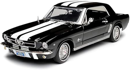 Amazon Com Motormax 73164 1964 1 2 Ford Mustang Hard Top Black With White Stripes 1 18 Diecast Car Model Everything Else