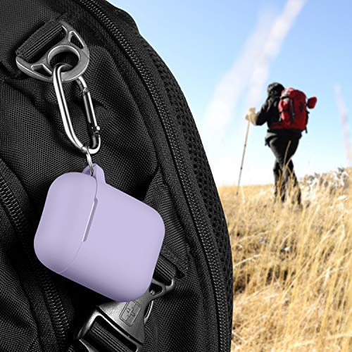 Image of AirPods Case Cover with Keychain, Full Protective Silicone AirPods Accessories Skin Cover for Women Girl with Apple AirPods Wireless Charging Case,Front LED Visible-Pink Purple