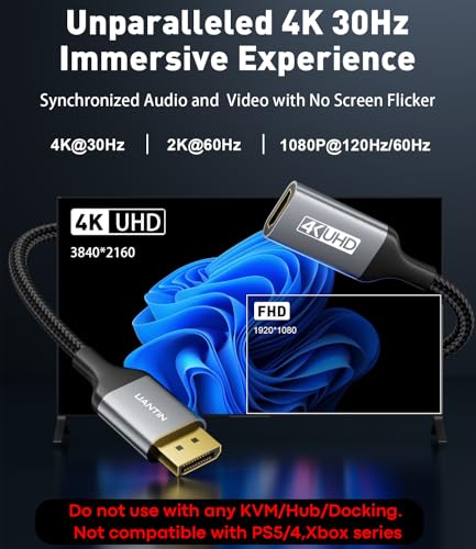 Adaptador DisplayPort a HDMI 4K UANTIN miniatura 3